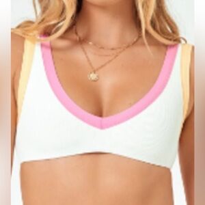 L*Space | Lala Ribbed Bikini Swim Top size Small